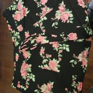 Lularoe XL Floral Ribbed Jessica shorts